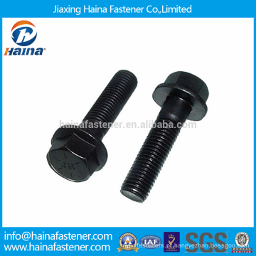 Aço carbono Aço zincado / preto parafusos de flange hexagonal DIN6921